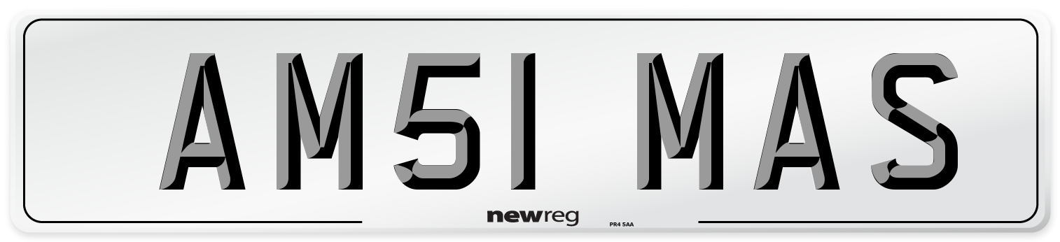 AM51 MAS Number Plate from New Reg